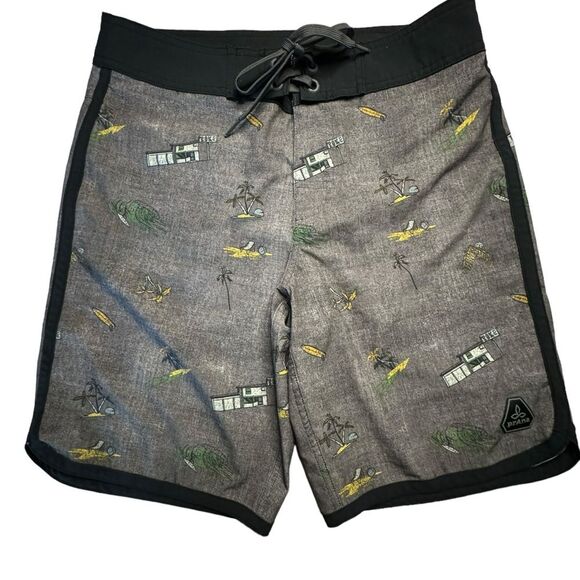 Prana Men's High Seas Boardshort Granite Big Island Shorts Swim Trunks Size 28 - Picture 1 of 10